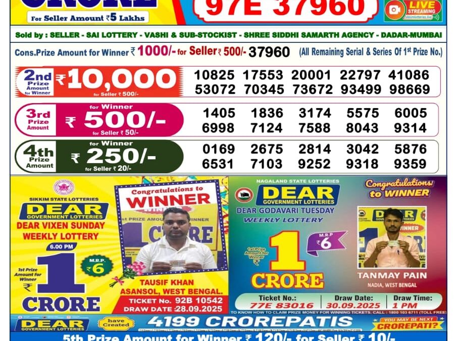 Dhankesari Today Result 11/12/25 : 6PM Dear Lottery Sambad Winners