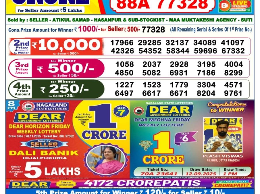 Dhankesari Today Result 30/11/25 : 6PM Dear Lottery Sambad Winners