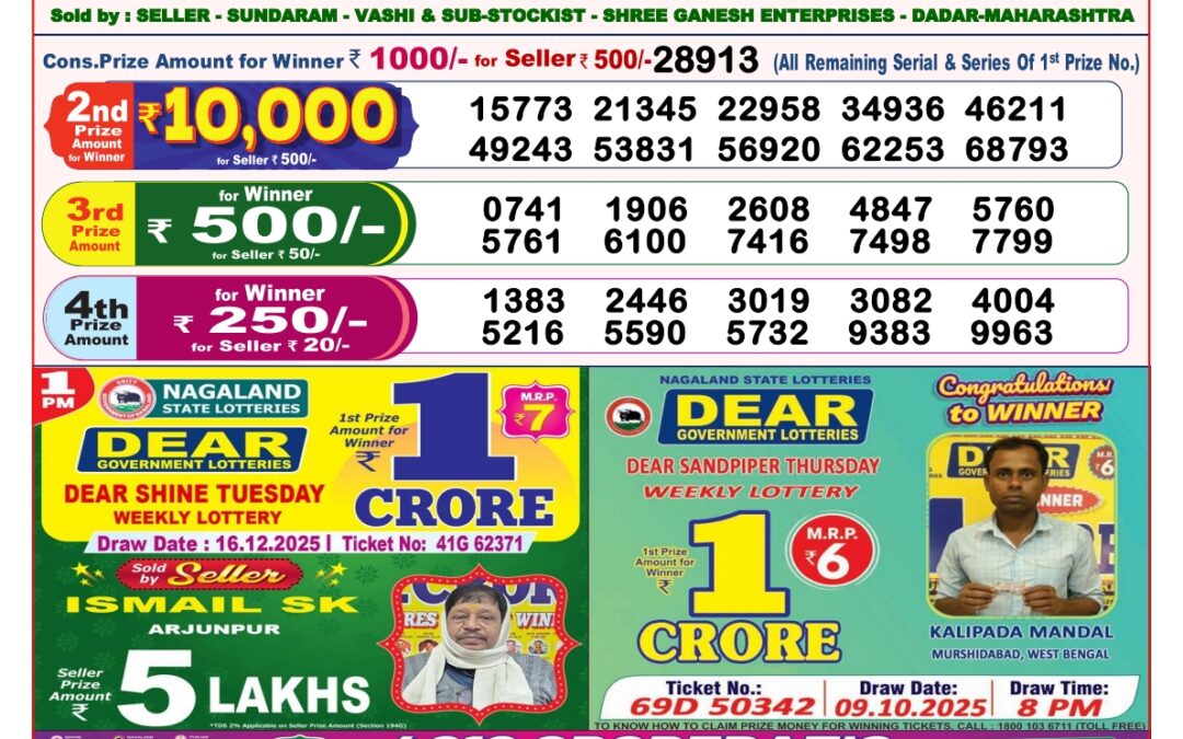 Dhankesari Today Result 16/12/25 : 8PM Dear Lottery Sambad Winners